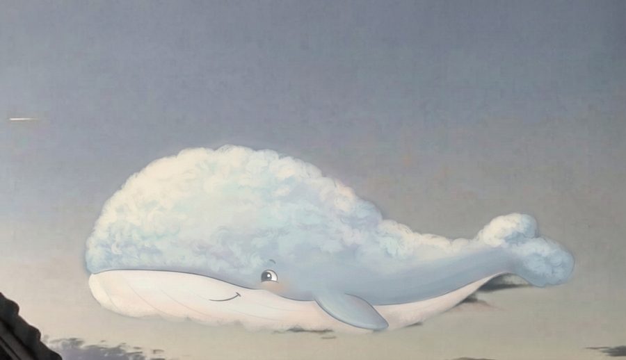 雲が空を泳ぐクジラになった作品