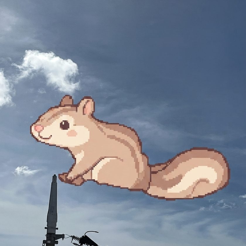 ピクセル画風のリス